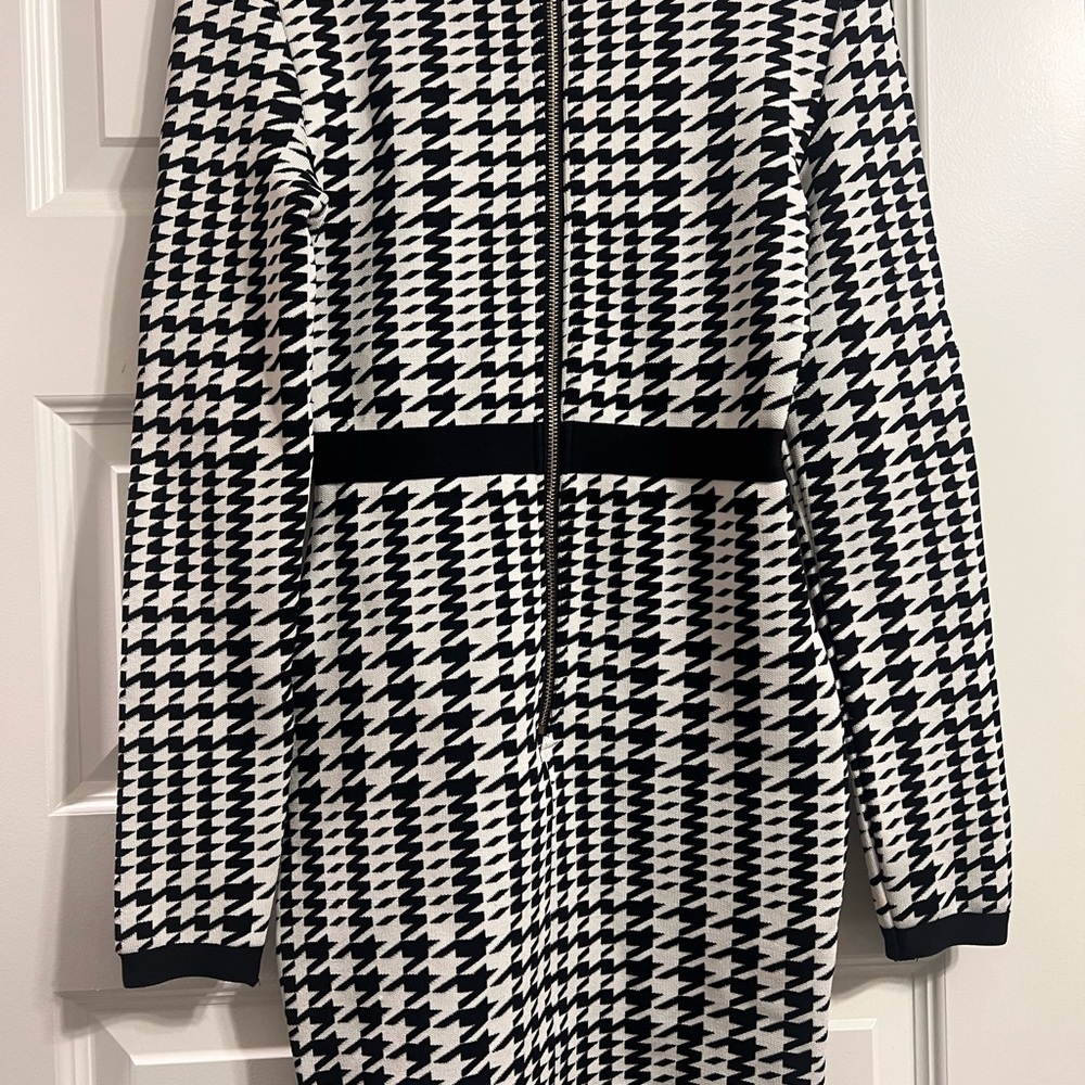 Houndstooth Black and White Dress